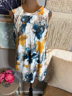 Zeagoo Floral Sleeveless Blouse Top Size Medium